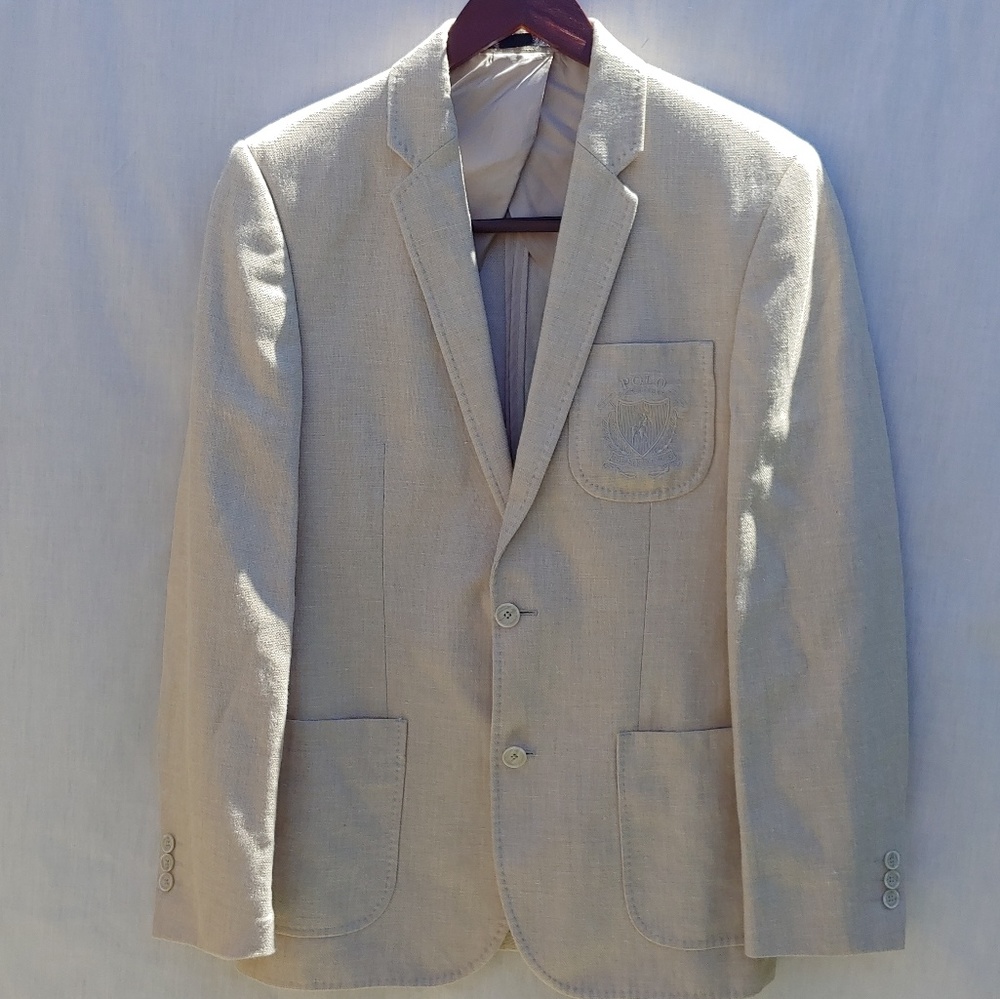 Men's sz 38 Polo Blazer Linen blend sport coat